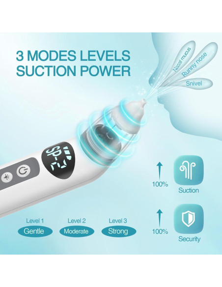 Aspirador Nasal Eléctrico Bivni Baby IPX7 con 3 Puntas Aspirador Nasal Eléctrico Bivni Baby IPX7 con 3 Puntas