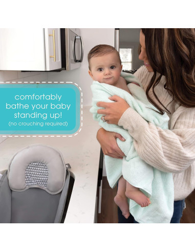 Soporte Acogedor para Baño de Bebés Verano Gris - Espuma Ajustable