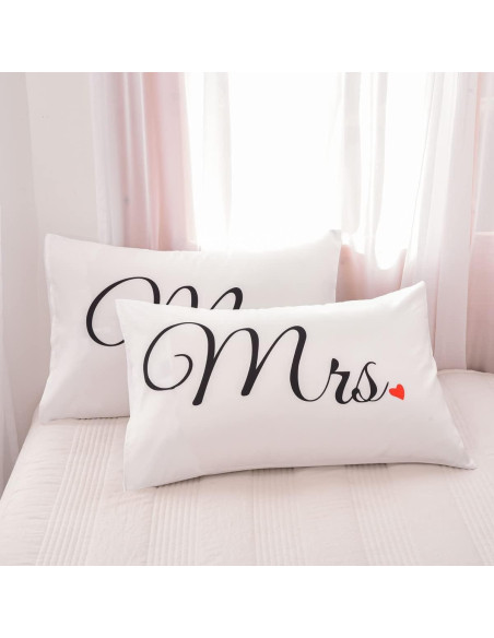 Funda de Almohada NTBED para Parejas 48x74cm Corazón Rojo