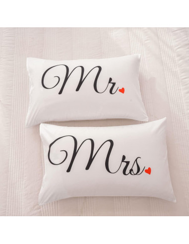 Funda de Almohada NTBED para Parejas 48x74cm Corazón Rojo