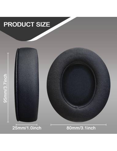 Almohadillas de Repuesto para Auriculares Beats Studio 2/3 - Negro