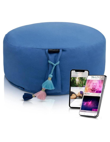 Cojines de Meditación Zafu y Zabuton Nolava Algodón Azul