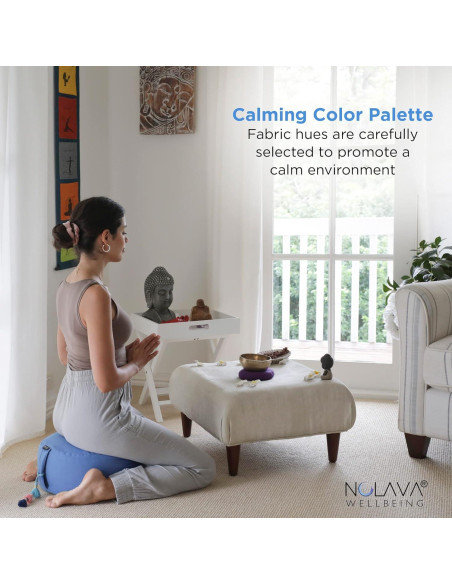 Cojines de Meditación Zafu y Zabuton Nolava Algodón Azul