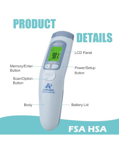 Termómetro Digital Infrarrojo Amplim para Adultos y Bebés 2