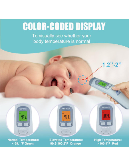 Termómetro Digital Infrarrojo Amplim para Adultos y Bebés