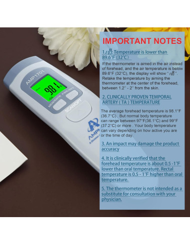 Termómetro Digital Infrarrojo Amplim para Adultos y Bebés