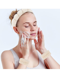 Conjunto de Toallas de Spa WHAVEL 6PCS - Diadema y Muñequera 2