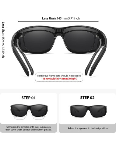 Gafas de sol VIEWBETTER Polarizadas UV400 para usar sobre gafas
