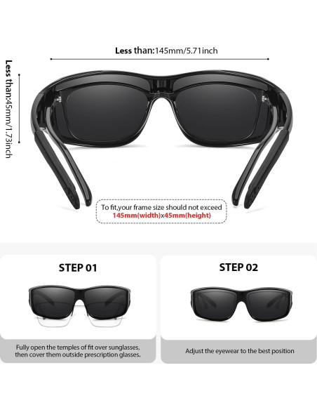 Gafas de sol VIEWBETTER Polarizadas UV400 para usar sobre gafas