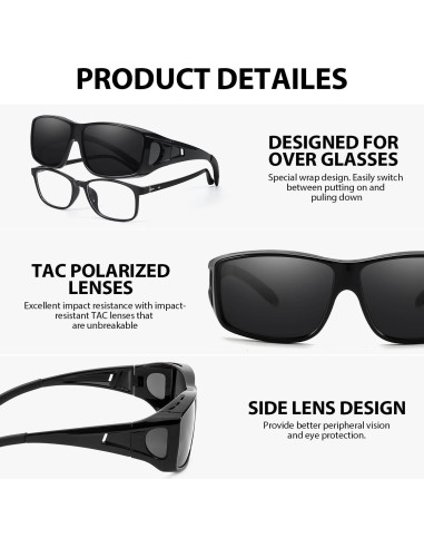 Gafas de sol VIEWBETTER Polarizadas UV400 para usar sobre gafas