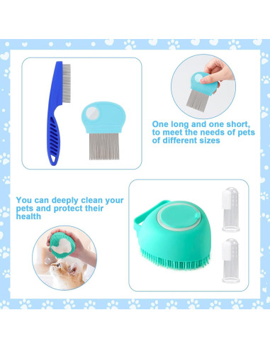 Kit de Cepillos para Gatos VCZONE 8 Piezas con Cortauñas y Peines