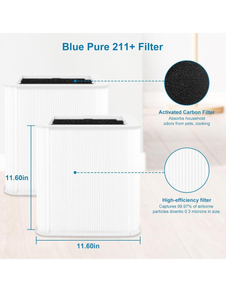 Filtro de Reemplazo NXBHG Blue Pure 211+ Paquete de 2