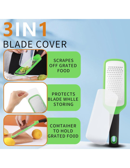 Rallador de Queso LVVXIXI de Acero Inoxidable Verde 27.94 cm