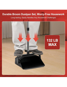 Juego de 3 Escobas y Recogedor Tiumso - Alta Resistencia Negro 2