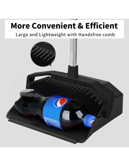 Juego de 3 Escobas y Recogedor Tiumso - Alta Resistencia Negro