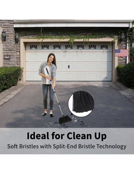 Juego de 3 Escobas y Recogedor Tiumso - Alta Resistencia Negro