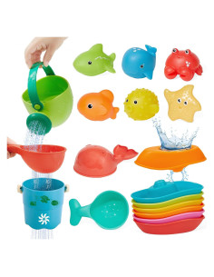Juguetes de baño para bebés Amchsuri 16PCS sin moho