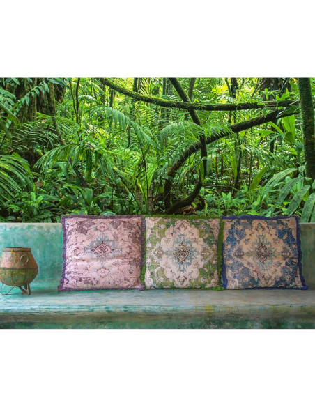 Funda de Almohada Cuadrada 66 cm Mandala Life ART Algodón Azul