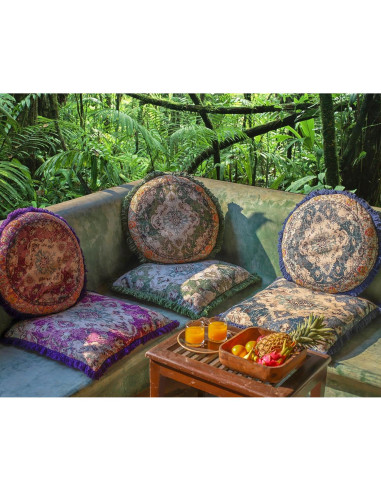 Funda de Almohada Cuadrada 66 cm Mandala Life ART Algodón Azul