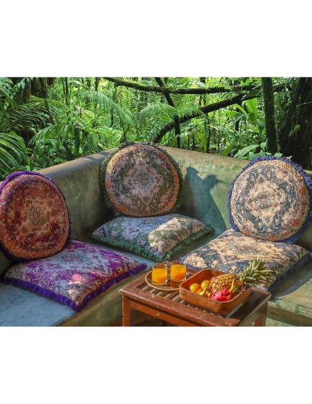 Funda de Almohada Cuadrada 66 cm Mandala Life ART Algodón Azul