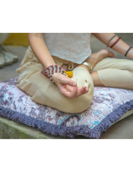 Funda de Almohada Cuadrada 66 cm Mandala Life ART Algodón Azul