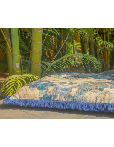 Funda de Almohada Cuadrada 66 cm Mandala Life ART Algodón Azul