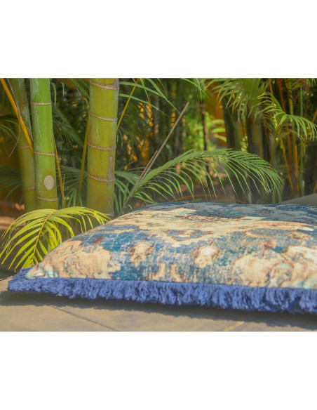 Funda de Almohada Cuadrada 66 cm Mandala Life ART Algodón Azul