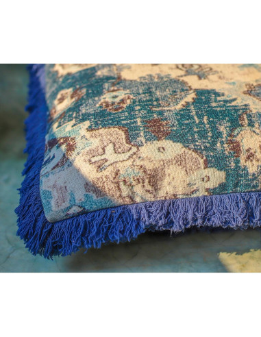 Funda de Almohada Cuadrada 66 cm Mandala Life ART Algodón Azul