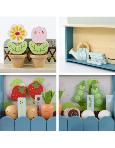 Juego de Jardín de Flores PairPear - Juguete de Madera 1.4 kg