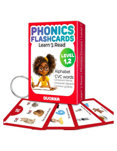 Tarjetas de Flash CVC QUOKKA para Aprender a Leer 3-8 Años