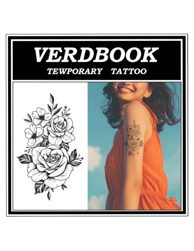 Kit de Tatuajes Temporales Impermeables VERDBOOK - 2 Hojas