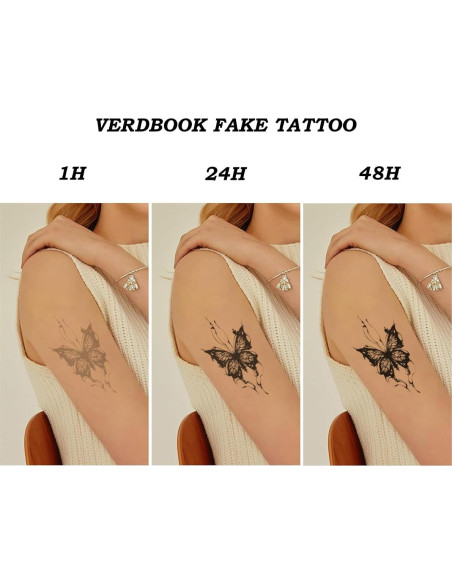 Kit de Tatuajes Temporales Impermeables VERDBOOK - 2 Hojas