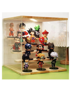 Estuche de exhibición acrílico premium 5 niveles labubu