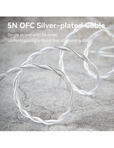 Cable IEM Keephifi Glint 1.2m 2Pin Plata para Auriculares