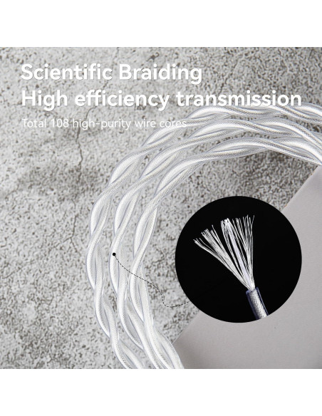 Cable IEM Keephifi Glint 1.2m 2Pin Plata para Auriculares