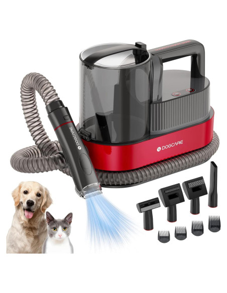 Kit de Cuidado de Mascotas 6-en-1 DOGCARE con Aspiradora y Cortadoras