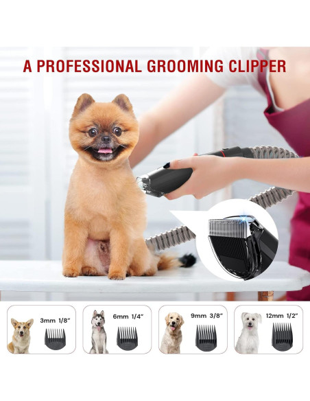 Kit de Cuidado de Mascotas 6-en-1 DOGCARE con Aspiradora y Cortadoras