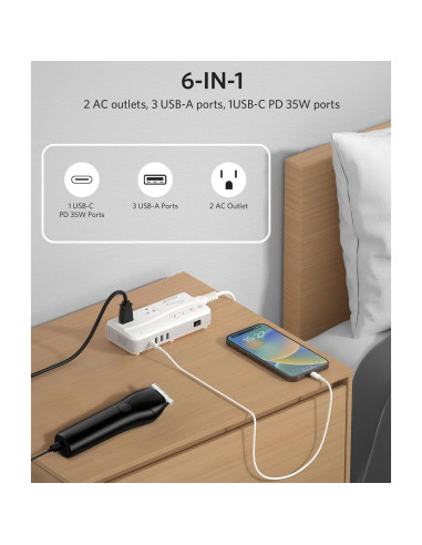 Convertidor de Voltaje BESTEK 220V a 110V con 4 USB