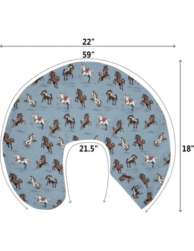 Funda de Almohada de Lactancia Vintage Caballos 55.88x45.72cm