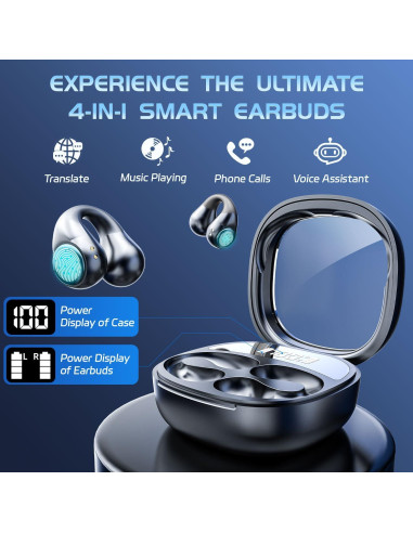 Auriculares de Traducción AI JR01 Negro - 144 Idiomas, 52h Batería