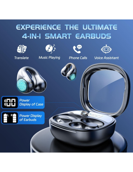 Auriculares de Traducción AI JR01 Negro - 144 Idiomas, 52h Batería