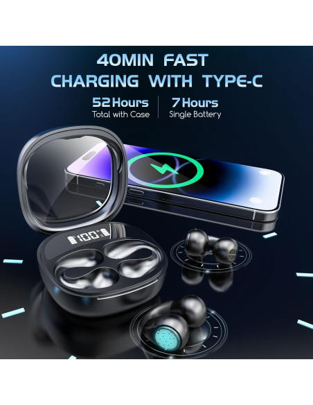 Auriculares de Traducción AI JR01 Negro - 144 Idiomas, 52h Batería