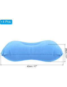 Almohada Inflable PATIKIL 4 Piezas Azul 43x28 cm Camping 2