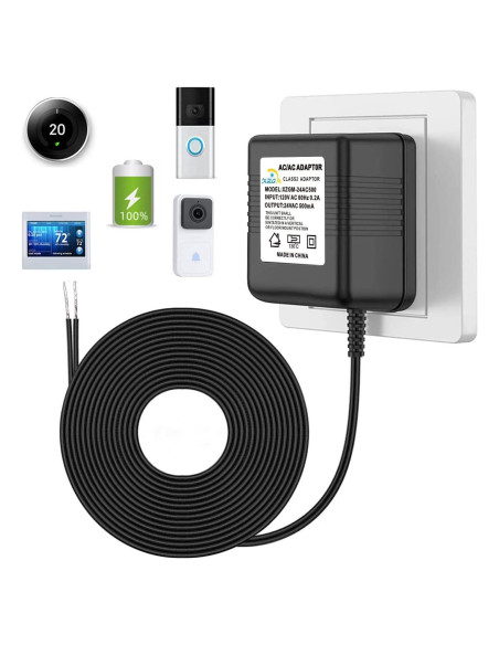 Adaptador de Timbre de 24V XZGM 5m Negro Compatible Nest