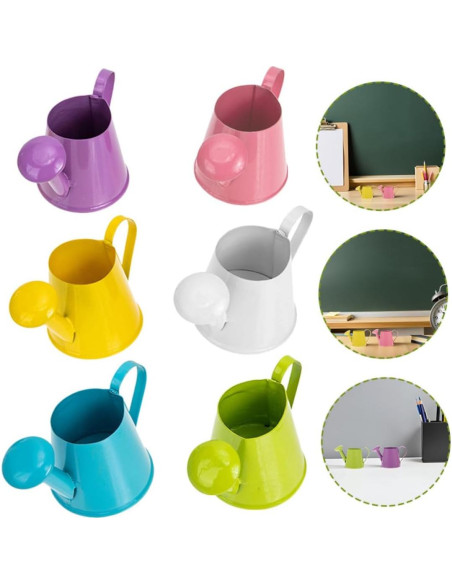 Kisangel Mini Regaderas de Hierro 6pcs Color Surtido 8.5x4.7cm