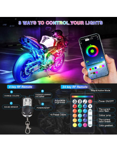Kits de luces LED RGB 8 piezas LD DARKEAGLE para motocicleta 2