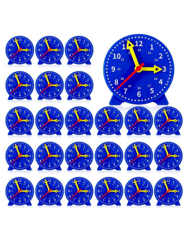 Kit de Reloj de Enseñanza Batiyeer 24 Piezas 10 cm Azul