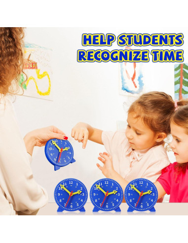 Kit de Reloj de Enseñanza Batiyeer 24 Piezas 10 cm Azul