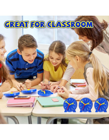 Kit de Reloj de Enseñanza Batiyeer 24 Piezas 10 cm Azul