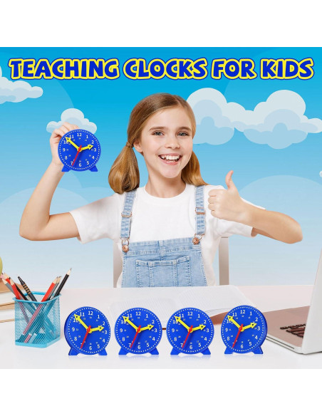 Kit de Reloj de Enseñanza Batiyeer 24 Piezas 10 cm Azul